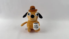 Yellow Angry Dog Plush Toy with Cup This Is Fine Meme