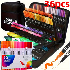 36pcs Painting Dual Ended Pen Set Bright Series Essential School Drawing
