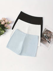 3 Pack Versatile Solid Shorts for Women