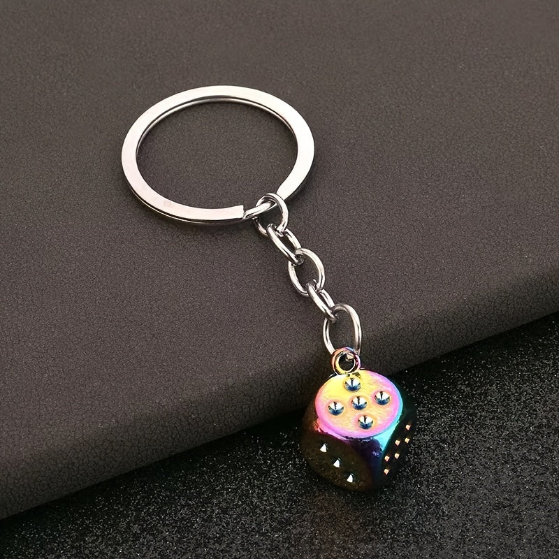 Metal Dice Keychain Billiard Key Chain for Players
