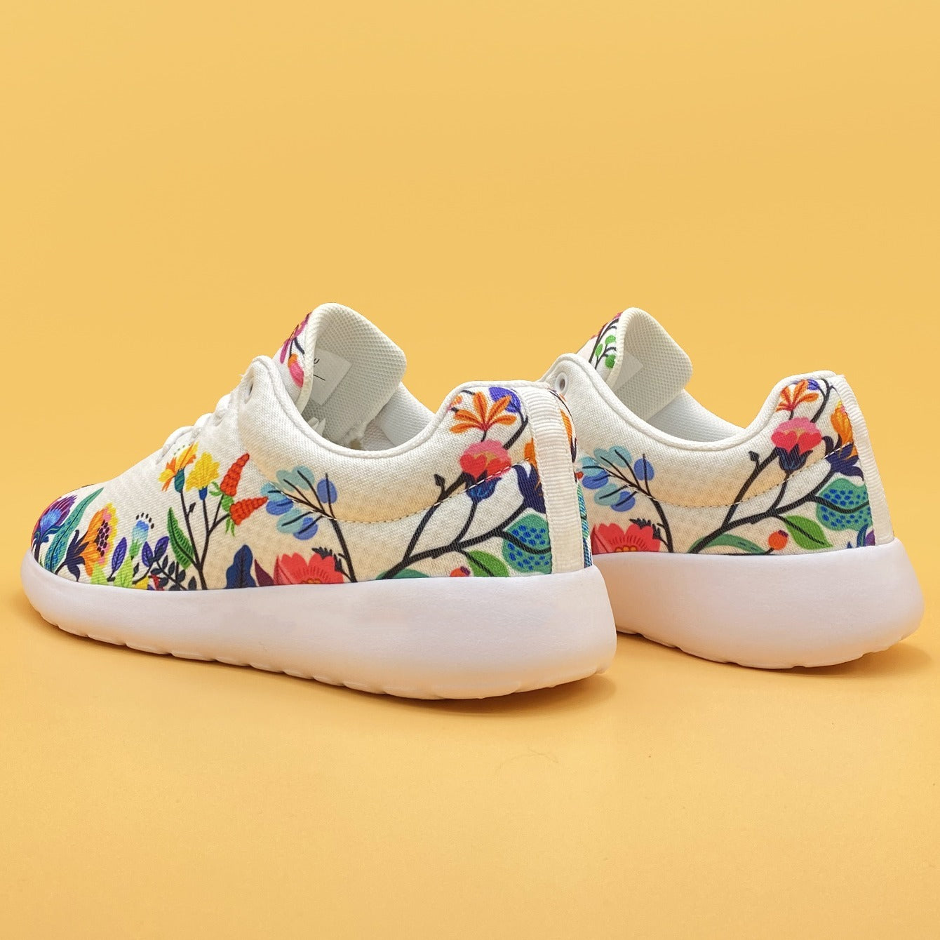 Floral Mesh Sneakers Breathable Running Walking Shoes Women's Footwear