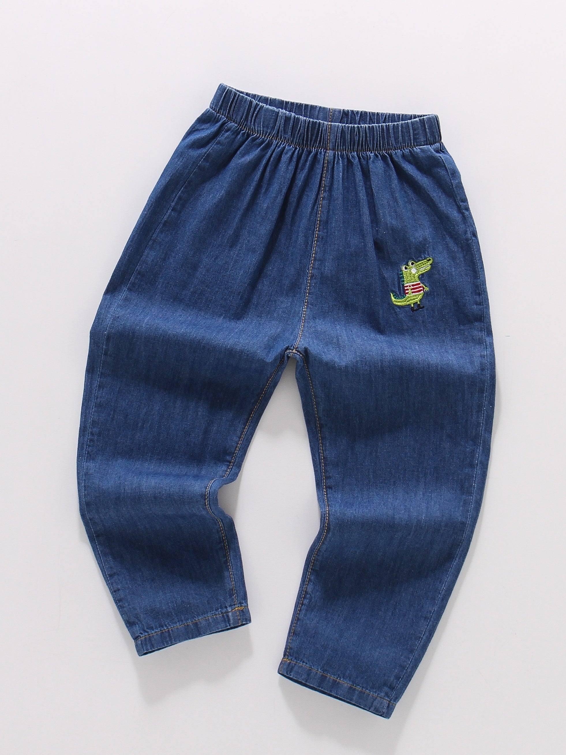 Boys Dino Embroidered Jeans Pants Spring Summer Autumn Kids Clothes