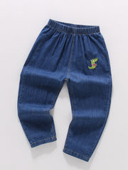 Boys Dino Embroidered Jeans Pants Spring Summer Autumn Kids Clothes