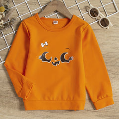 Girls Sweatshirt Smile Graphic Comfort Fit Long Sleeve Top Pullovers Kids