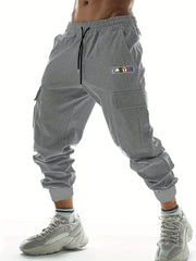 Boston Letter Print Cargo Pants Men's Joggers Spring Summer