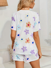 Floral Two Piece Set Short Sleeve T-shirt & Shorts Outfit