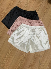 3 Pack Plus Size Casual Pajama Bottoms Set Women's Plus Silky Satin Solid