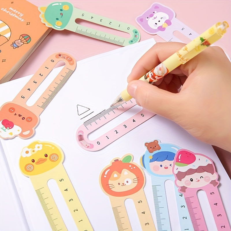 50pcs Cute Animal Bookmark Ruler Set for Students