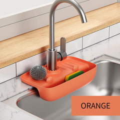Splash Guard Sink Faucet Drain Rack Fast Drying Mat Drip Catcher Kitchen Storage