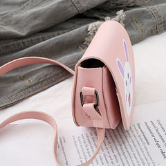 Kids Rabbit Messenger Bag PU Shoulder Satchel Coin Purse Girls Cartoon Crossbody