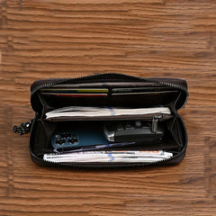 Vintage Floral Leather Wristlet Wallet for Women