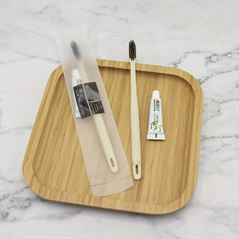 Travel Toothbrush 4Pcs Set Soft Toothbrush Comb Dental Shower Cap Razor