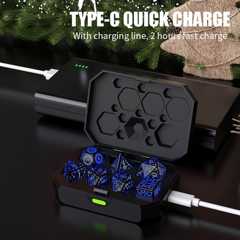 7pcs LED Dice Set USB Rechargeable Breathing Lights