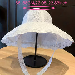 Embroidery Wide Brim Sun Hat UV Protection