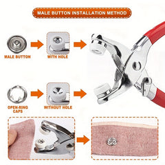 Snap Fasteners Kit Hollow & Solid Metal Prong Snaps Buttons Sewing Access