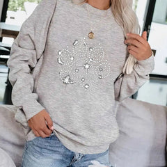 Dog Footprint Print Pullover Sweatshirt for Women
