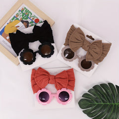 Girls Bowknot Headband & Sunglasses Set for Sweet Style