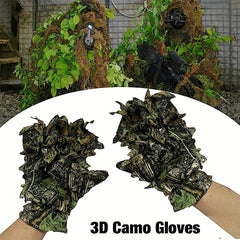 Men's Leaf Camo Gloves 3D Camouflage Outdoor Sports Gloves