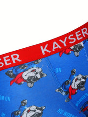 4pcs Boy's Boxer Briefs Cartoon Animal Letter Print Elastic Waist Shorts