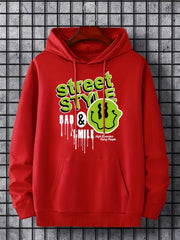 Men's Street Style Print Hoodie Drawstring Hooded Sweatshirt