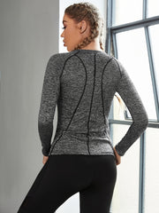 Breathable Women's Long Sleeve Running Shirt for Gym