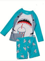 Boys Shark Outfit Long Sleeves Shirt & Shorts