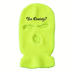 Men's Letter Embroidered Daddy Balaclava Hat