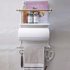 Magnetic Spice Rack with Paper Towel Holder Kitchen Storage