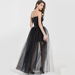 Adjustable 3 Layer Tulle Skirt for Women with Sheer Overlay