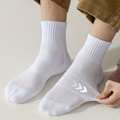 5 Pairs Men's Crew Socks Comfy Casual Unisex Outdoor All Seasons
