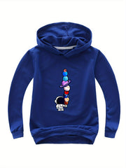 Astronaut Pattern V Neck Sweatshirt for Girls