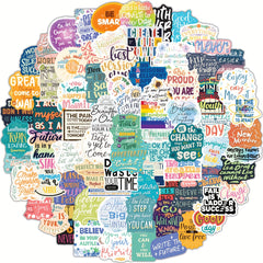 100pcs Motivational Vinyl Stickers for Laptops and Bottles