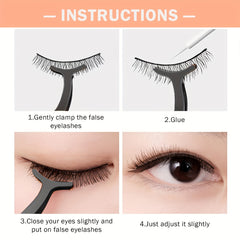 2pcs Stainless Steel Eyelashes Applicator Tool Extension Tweezers Remover Clip