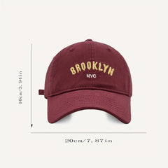 English Letter Embroidery Peaked Cap Cotton Sunshade Hat