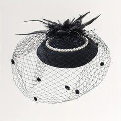 Feather Mesh Veil Fascinators Pillbox Hat 20s Vintage Tea Party Fascinator