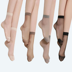 20 Pairs Crystal Socks Invisible Anti-snag Mid Tube Women's Stockings