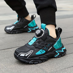 Rotating Buckle Boy's Basketball Shoes Non Slip Sneakers