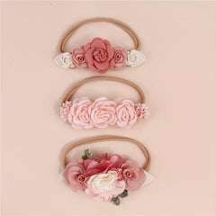 3 Pcs Cute Flower Hairbands for Baby Girls Infants Toddlers