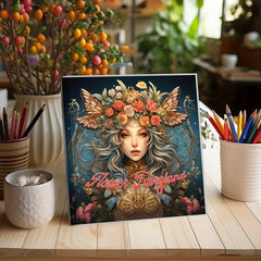 Flower Nymphs Coloring Book Relax Art & Craft Gift Teens Adults 19 x 19 25 Pages