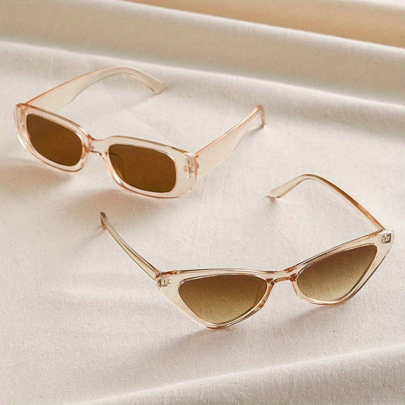 Clear Frame Sunglasses Casual Gradient Glasses UV400