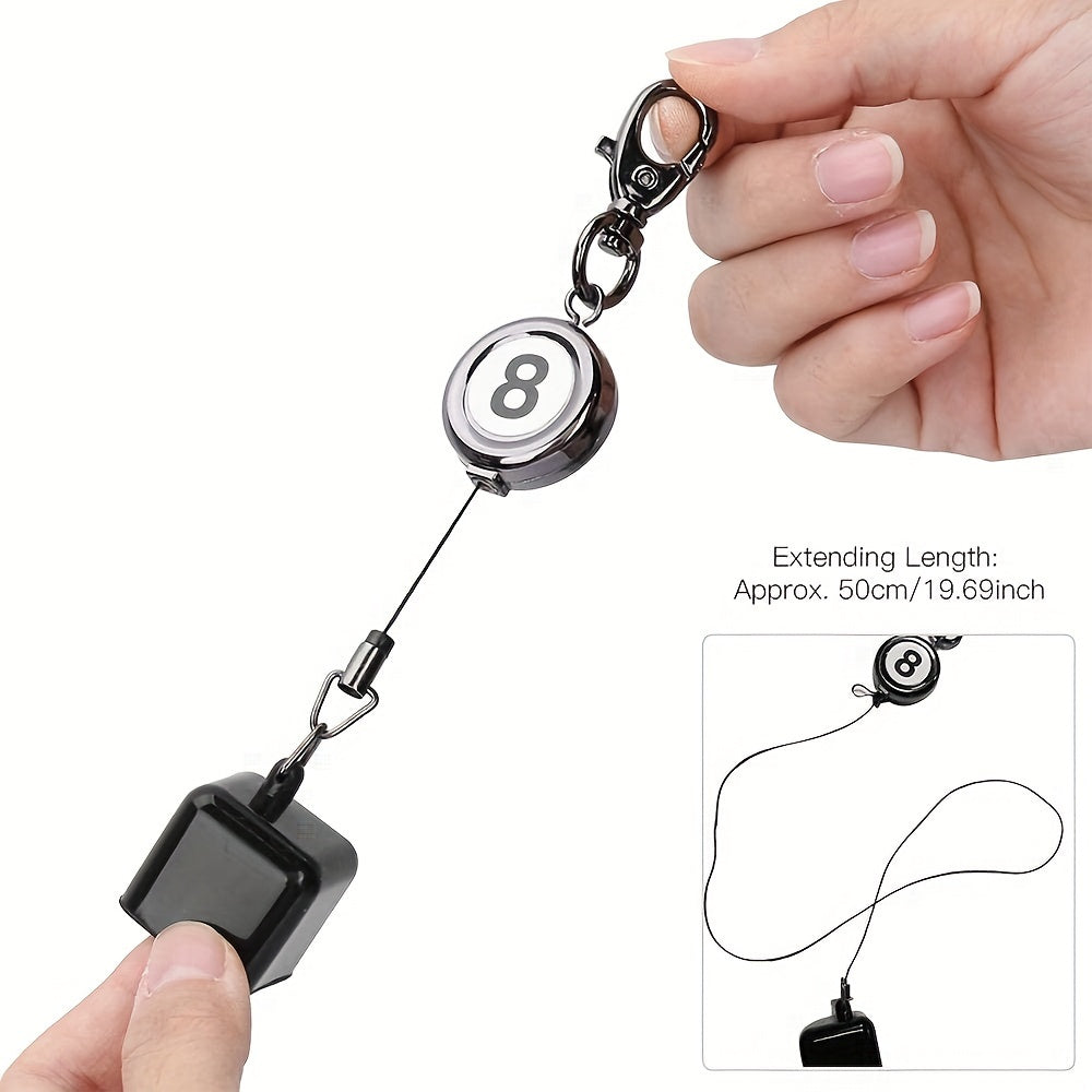 Pool Chalk Holder Billiard Chalk Pocket Cue Bag Clip Retractable Key Ring