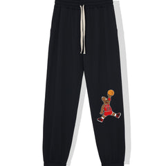Cartoon Basketball Element Print Casual Sports Sweatpants