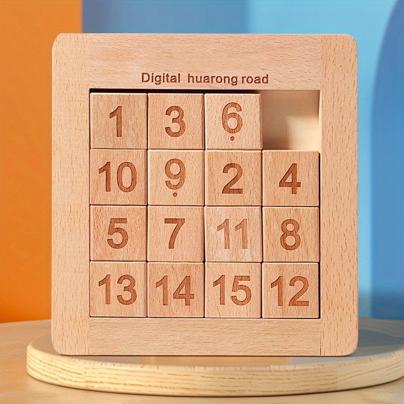 Kids Wooden Number Slider Puzzle Math Game for Cognitive Skills Development