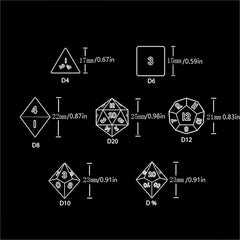 7pcs Metal Dice Polyhedron Set For Fun And Leisure