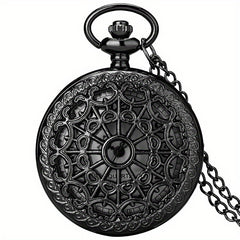 Vintage Bronze Spider Web Pocket Watch Student Retro Chain