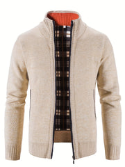 Men's Winter Knit Zip Up Cardigan Thick Warm Coat