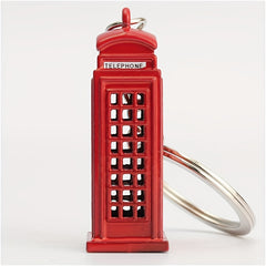 London Double Decker Bus Telephone Booth Keychains