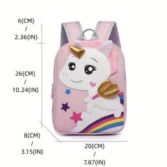 Rainbow Unicorn Pattern Kids Backpack with Air Cushion