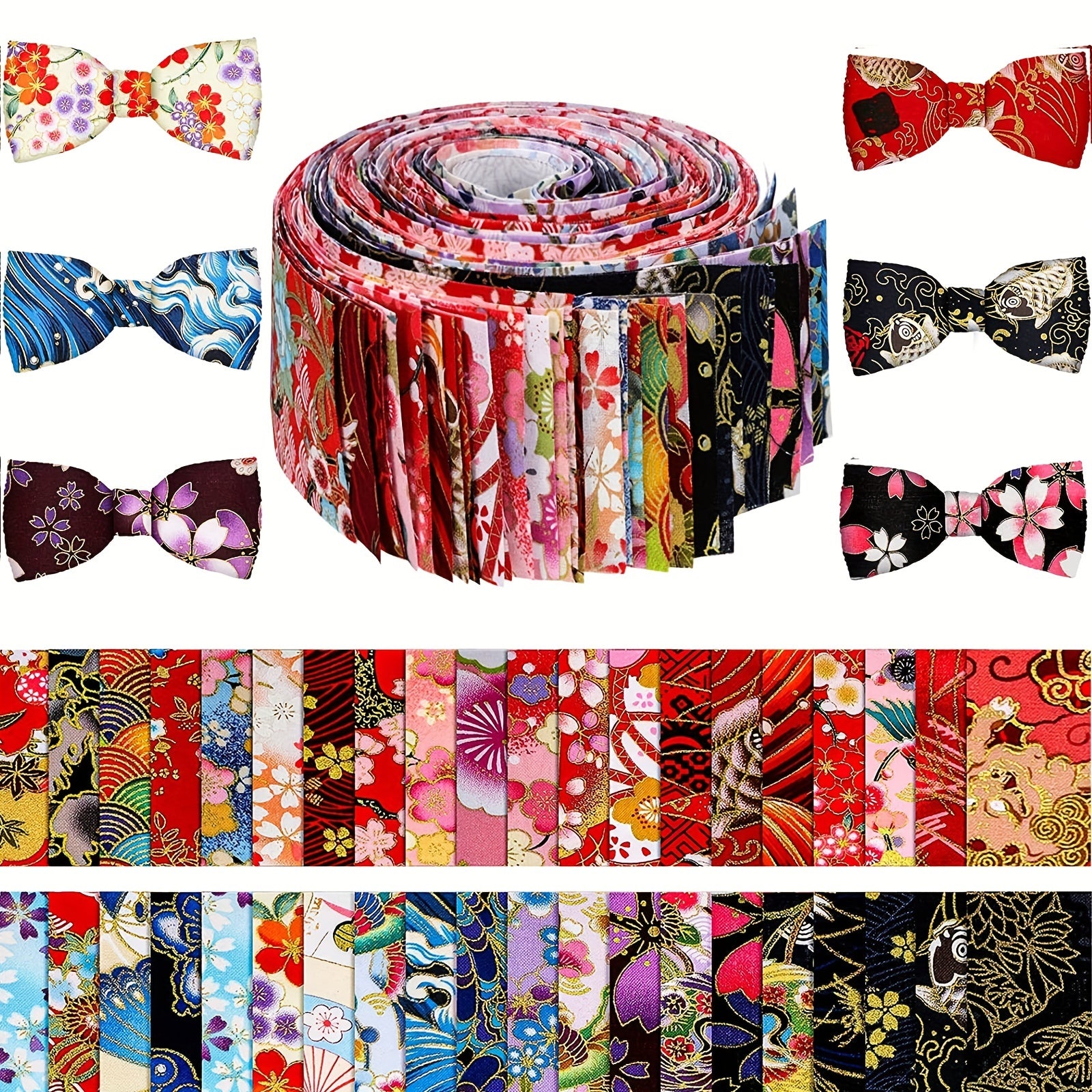 40pcs Japanese Jelly Cotton Fabric Patchwork Roll 6 48 Cm Quilting Strips