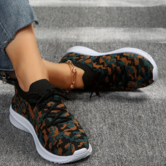 Women's Print Mesh Breathable Sports Shoes Lightweight Non slip Travel Shoes